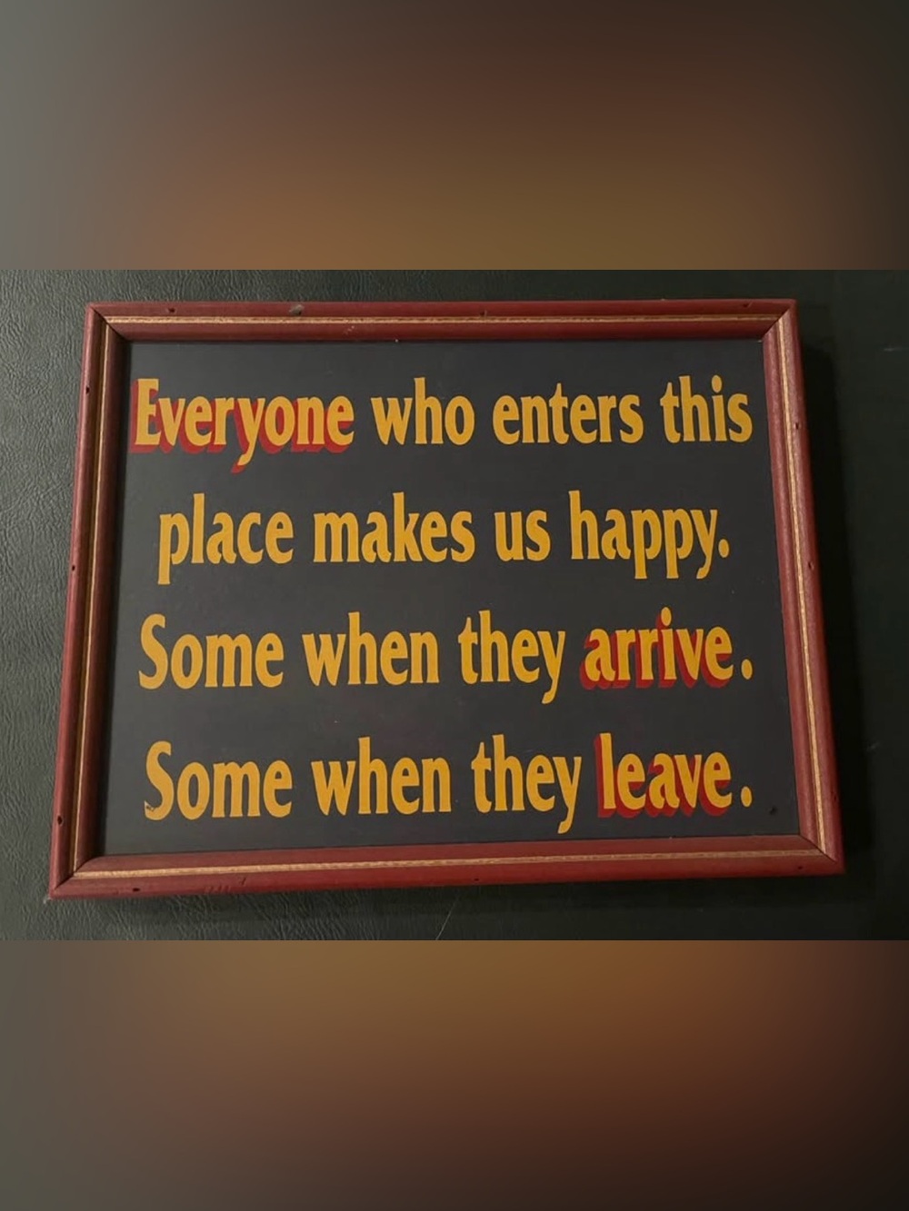 Solid Wood | Wall Sign - Black Background with Yellow & Red Letter